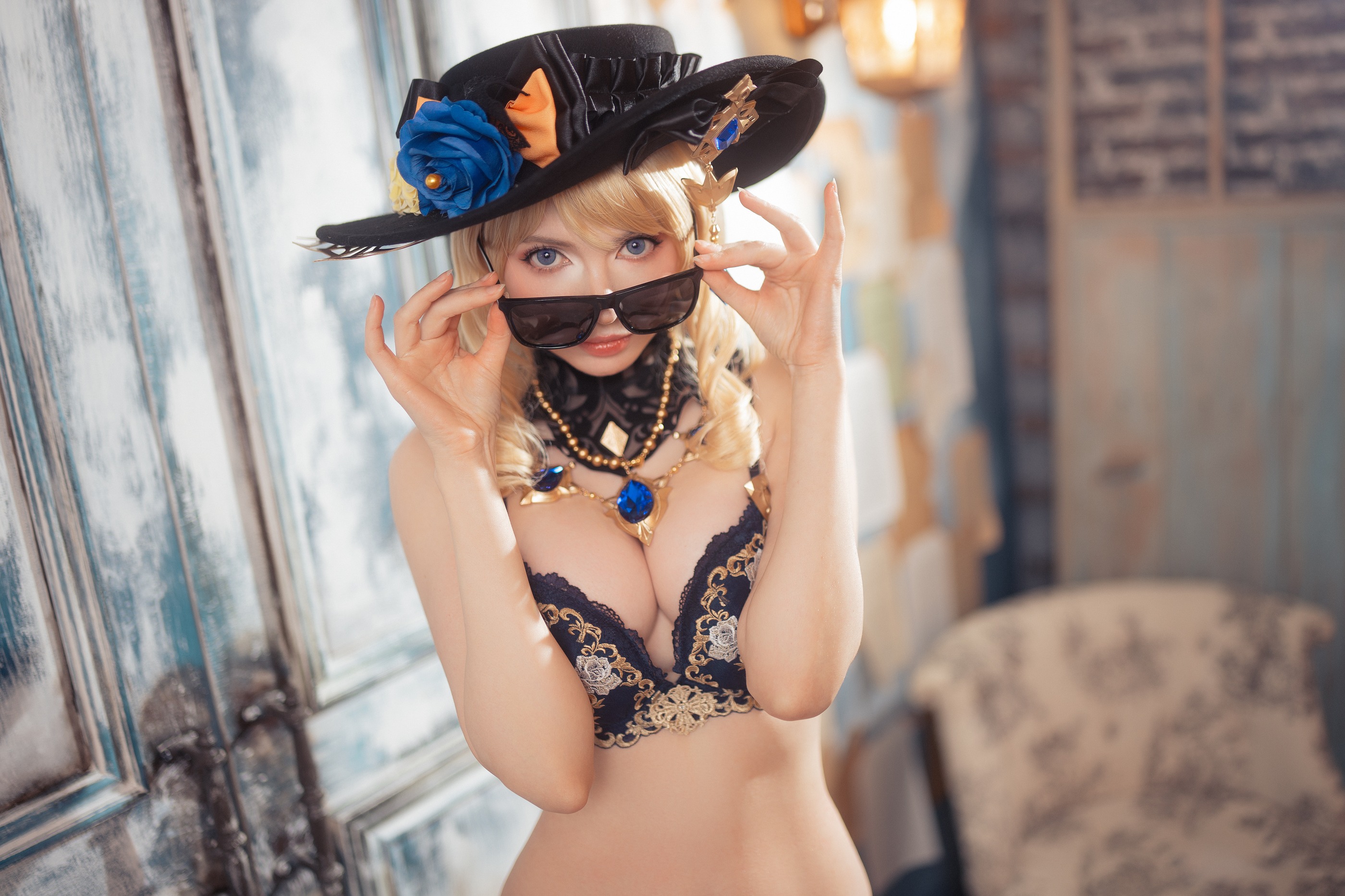 图片[1]-Peach milky – NO.028 Navia Lingerie (Genshin Impact)[21P]-XikXak
